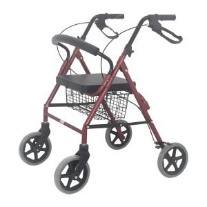 Folding Rollator with Seat 4 wheel seated walker