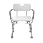 Type A-Adjustable Height Shower Chair Bathing Aid Shower Stool, small foot mat, without chair mat