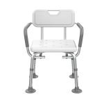 Type A-Adjustable Height Shower Chair Bathing Aid Shower Stool, big foot mat, without chair mat