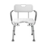 TypeB-Adjustable Height Shower Chair Bathing Aid Shower Stool, small foot mat, without chair mat