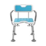 TypeB-Adjustable Height Shower Chair Bathing Aid Shower Stool, big foot mat, with chair mat