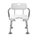 TypeB-Adjustable Height Shower Chair Bathing Aid Shower Stool, big foot mat, without chair mat