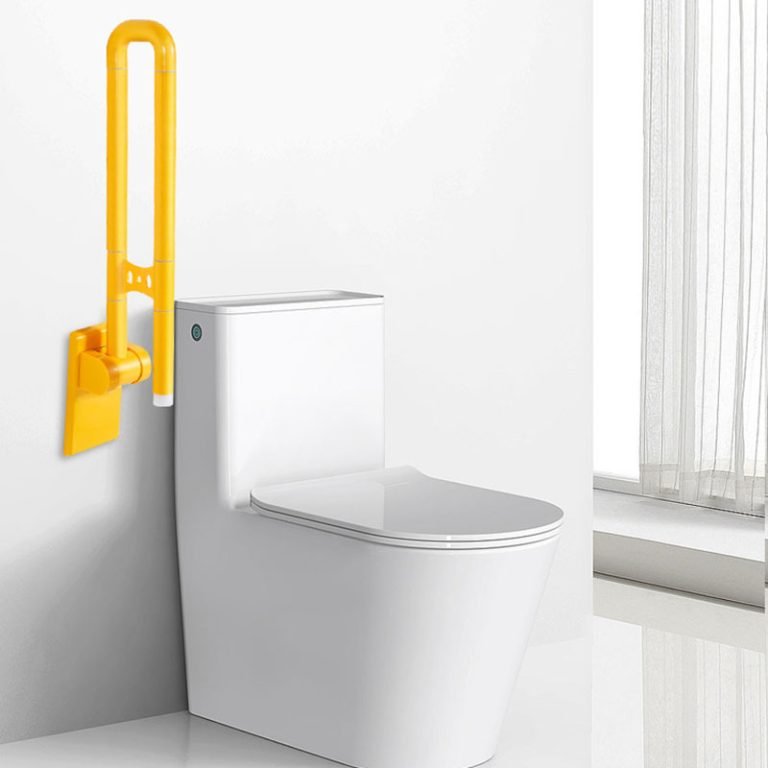 Folding grab bar for toilet