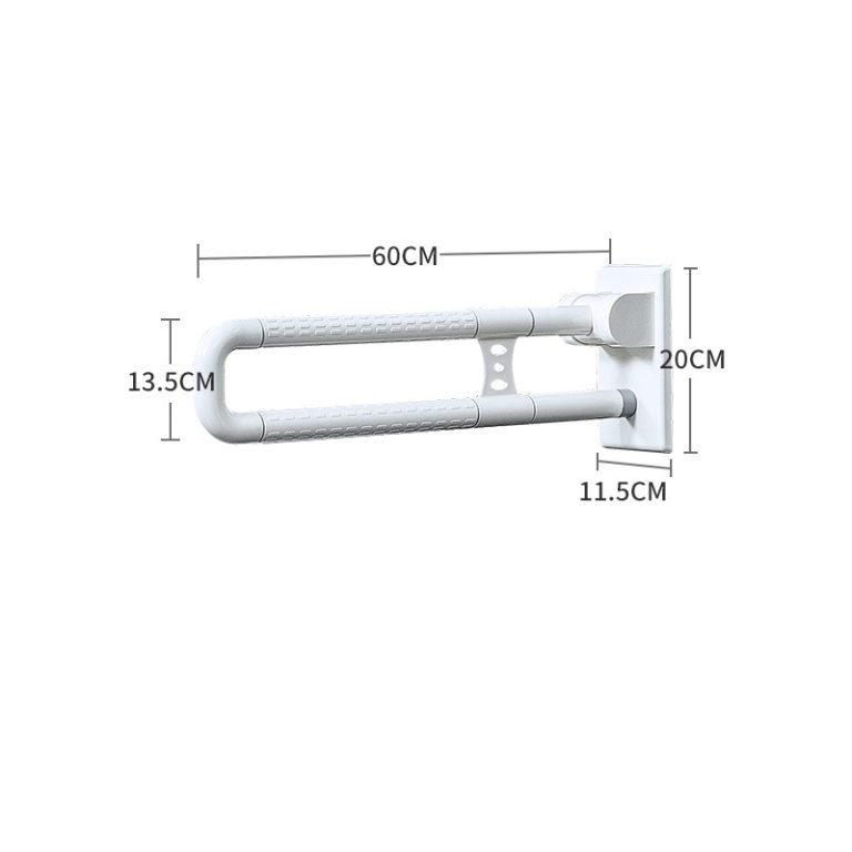 Folding grab bar for toilet White