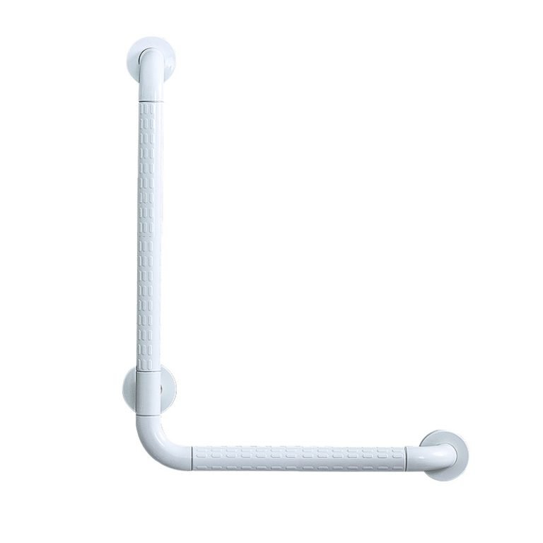 L-shaped safety grab bar in shower