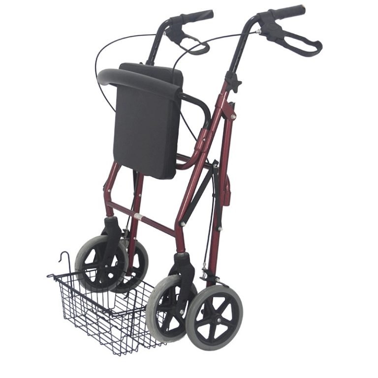 Folded Construction of Folding Rollator With Seat Walker